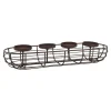 Adventskranz Rustik, Blockkerzen/braun Matt, 50 Cm