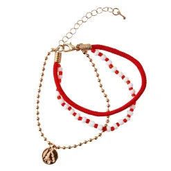 Armband Weihnachten, Baum, Rot/gold