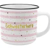 Becher Emaille-Optik, Schwesterherz, 350 Ml