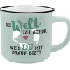 Becher Emaille-Optik, Welt, 350 Ml