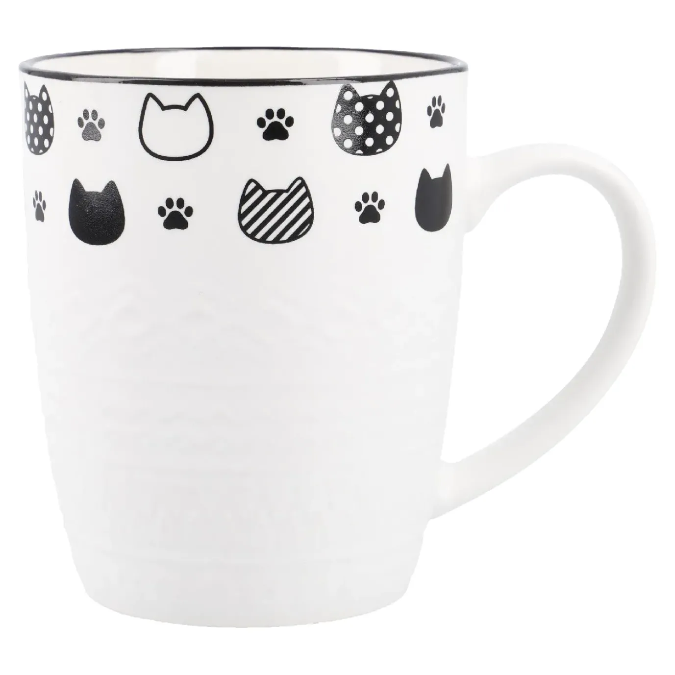 Becher Katzenrelief, Köpfe, 380 Ml