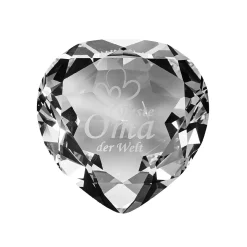 Diamant-Herz Mit Spruch, Oma, 8 Cm