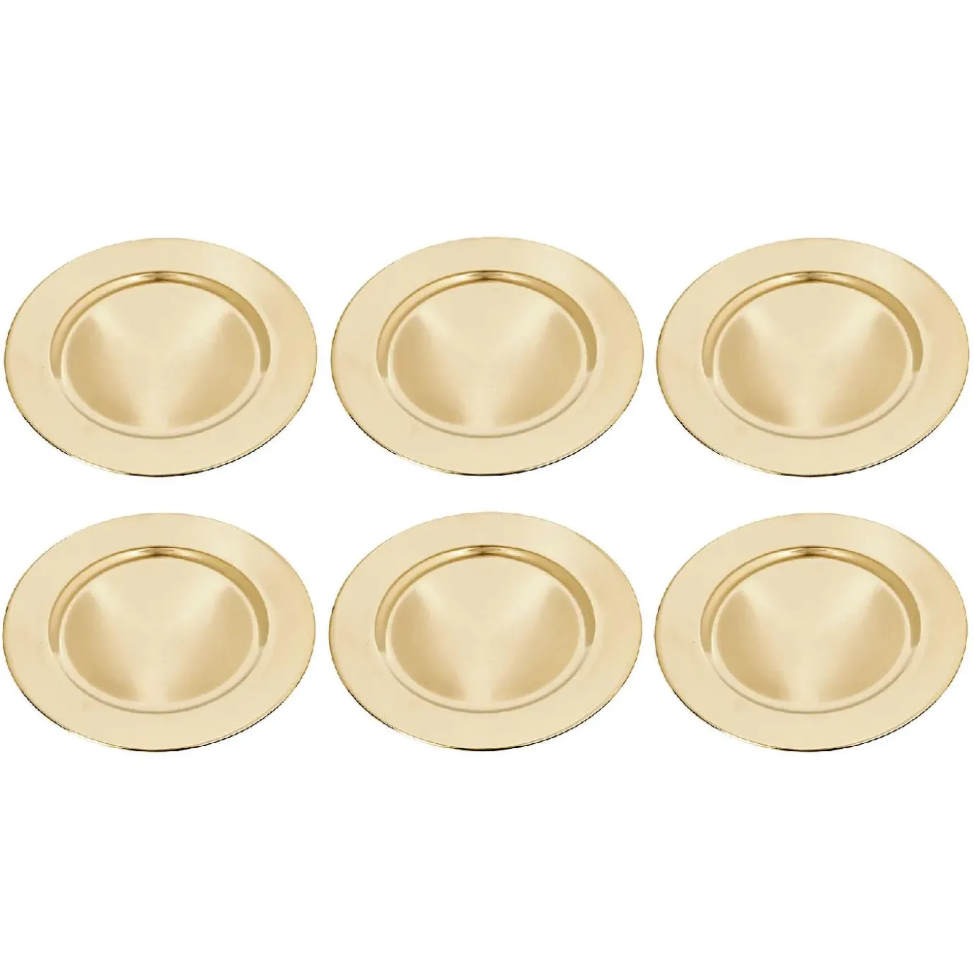 6er Set Dekoteller, 33 Cm, Gold