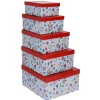 5er Set Geschenkkarton Motiv, Blau