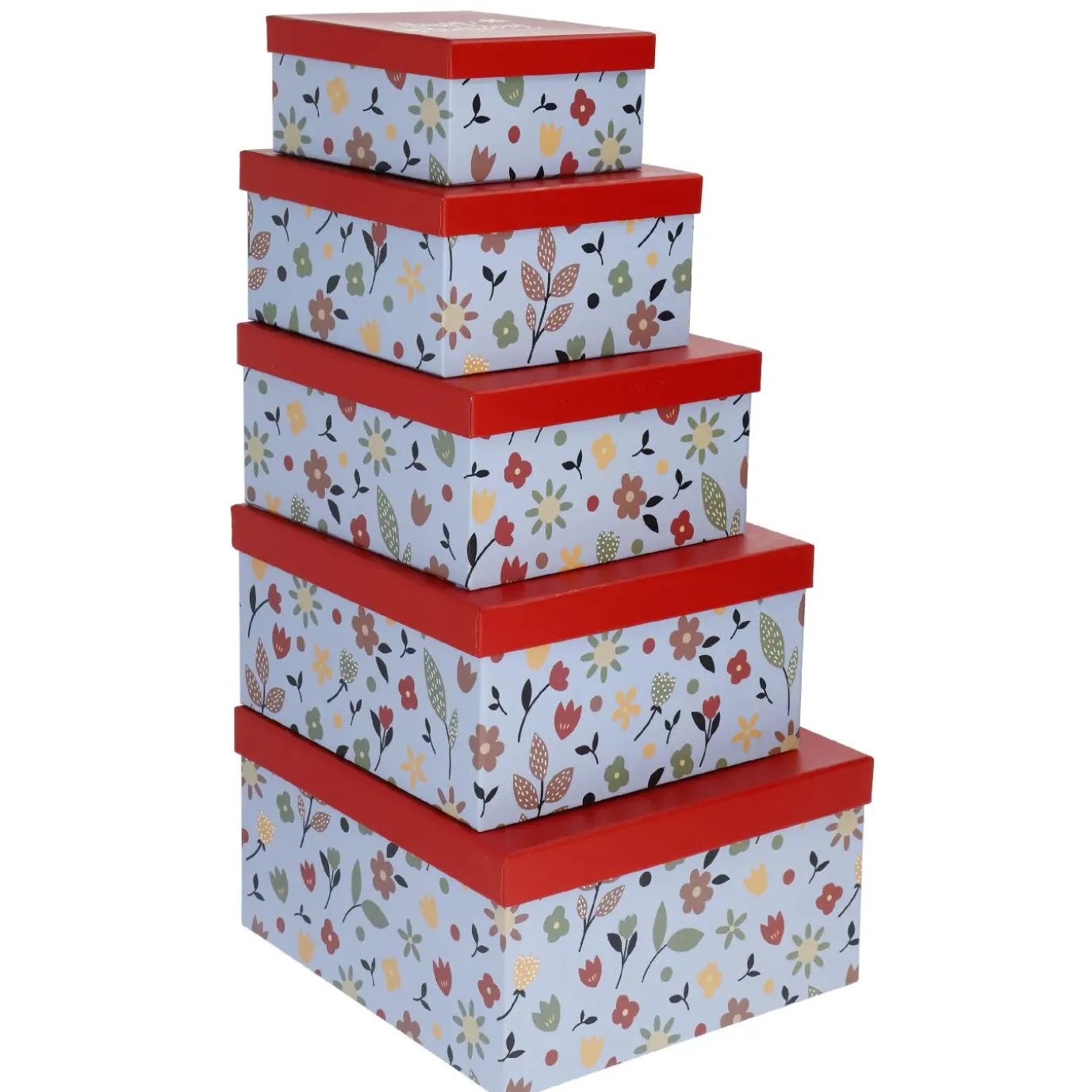 5er Set Geschenkkarton Motiv, Blau