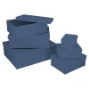 6er Set Geschenkkarton Uni, Dunkelblau