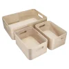 3er Set Kiste, Geriffelt/natur
