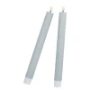 2er Set LED-Stabkerze Rustik, Salbei, 24.5 Cm