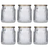 6er Set Windlicht Votiv, Goldrand/klar, 7 Cm