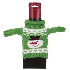 Flaschenbezug Strick, Schneemann