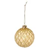 Glaskugel Dekor, Rauten/gold, 8 Cm