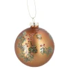 Glaskugel Vintage, Ilex/kupfer/matt, 8 Cm