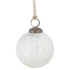 Glaskugel Zopf, Creme/gold, 7 Cm