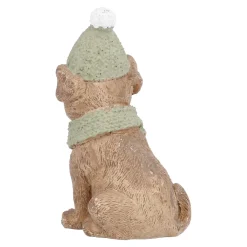 Hund Mit Mütze, Schal/sitzend, 11 Cm