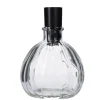 Kerzenständer, Schwarz, Bauchig/Rillen, 7 X 8 Cm