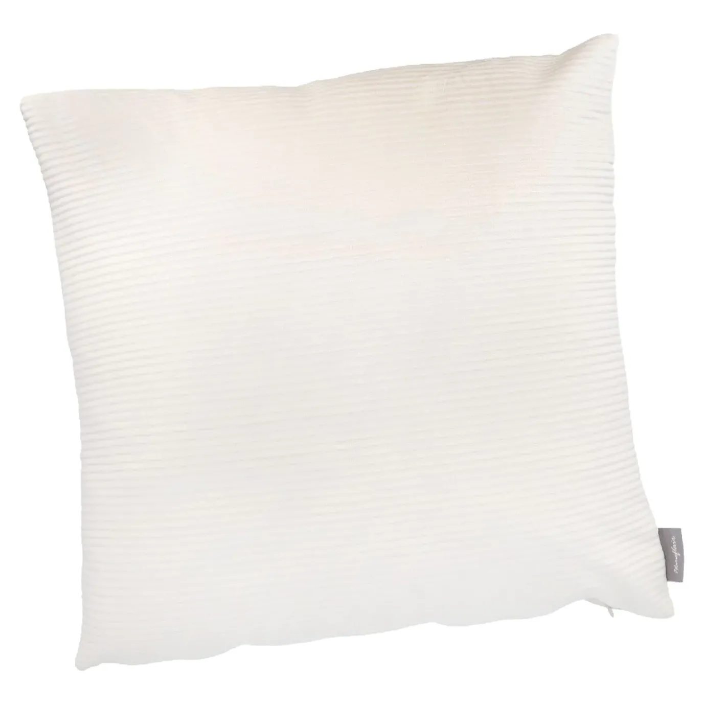 Kissen Samt-Rillen, Creme, 45 X 45 Cm