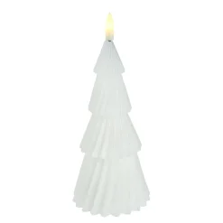 LED-Kerze Tanne, Weiß, 23 Cm