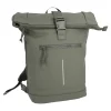Rucksack Rolltop Mit Reflektor, Oliv, 16 Liter