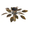 Stabkerzen-Stecker Blatt, Antik/bronze