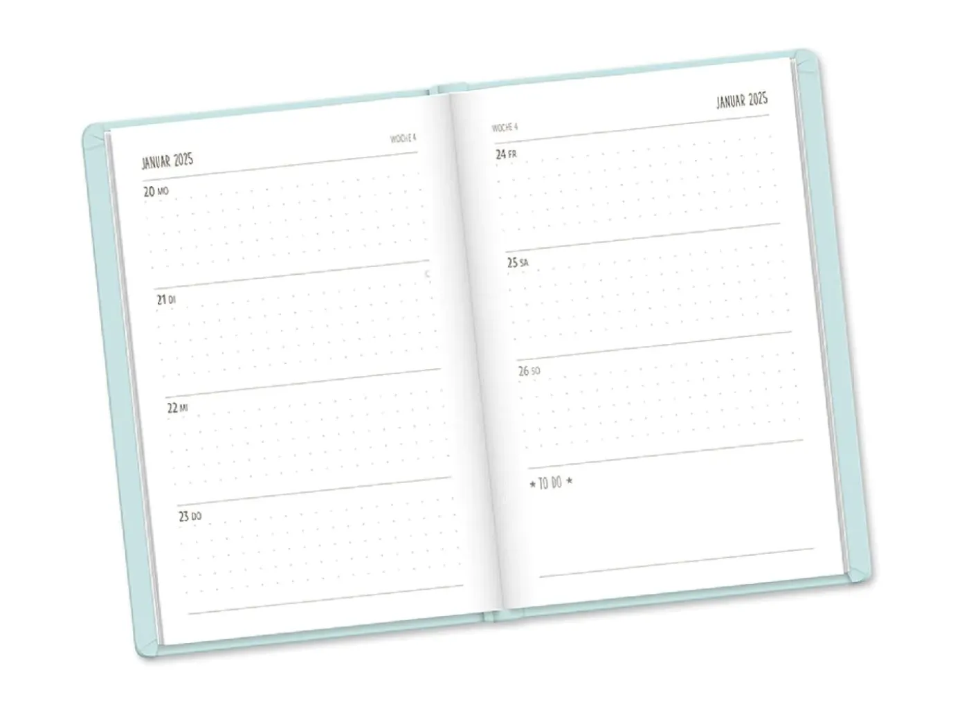 Terminplaner Lederlook, 2025, Mint