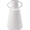 Vase Metall, Hoch/weiß, 19.5 Cm